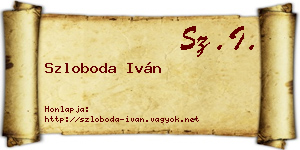 Szloboda Iván névjegykártya